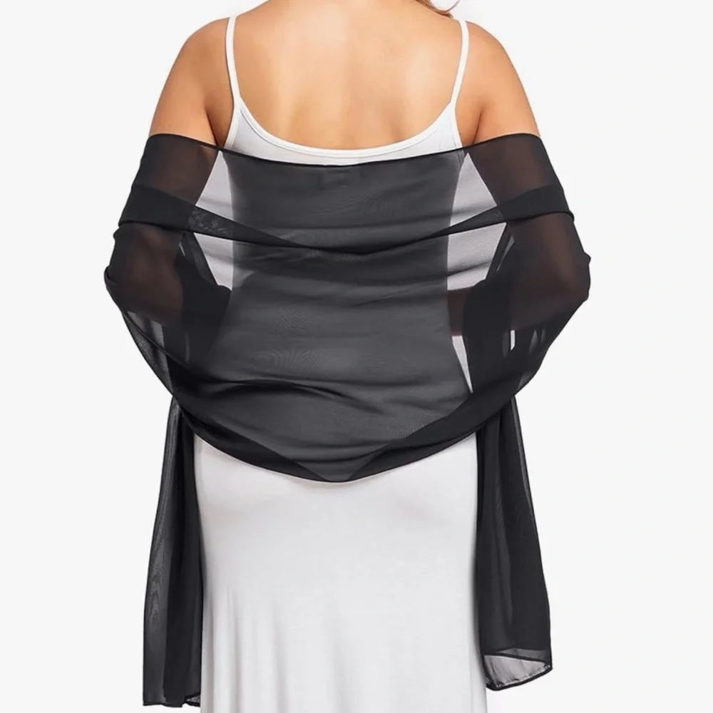 Chic Sheer Black Wrap - Picture 6 of 12